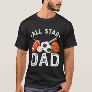 All Star Dad Of The Birthday Boy Sketll Soccer Spo T-Shirt