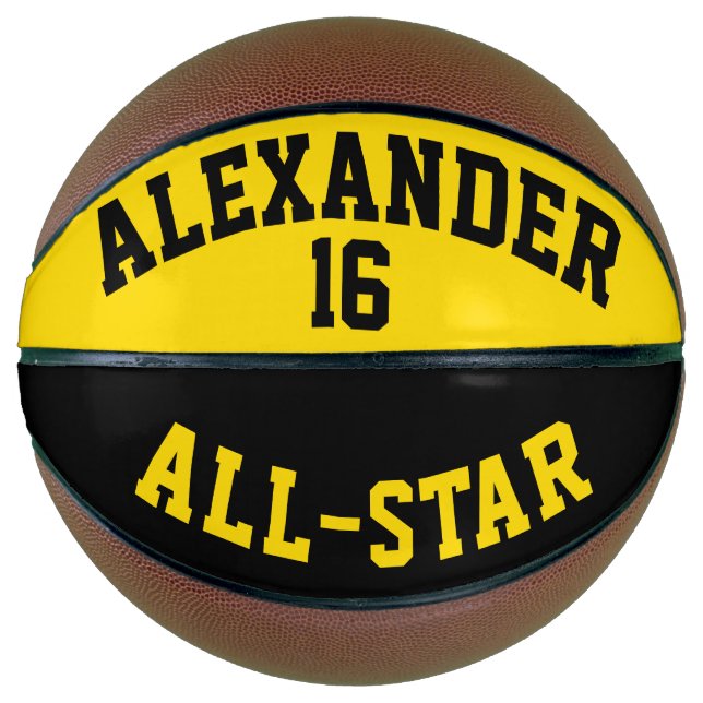 All Star Dayglow Yellow and Black Basketball (Front)
