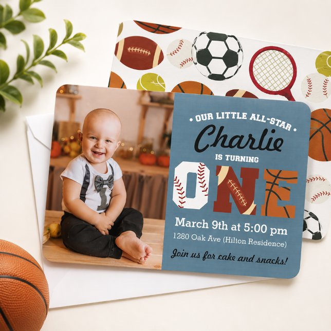 All-Star First Birthday Invitation (Creator Uploaded)