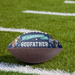 All Star Godfather | Custom Photo Football<br><div class="desc">Celebrate a football-loving,  sports fan grandfather this Father's Day or Grandparents Day with this awesome custom grandpa football featuring two of your favourite photos. "All Star Godfather" appears in the centre,  along with the year,  in collegiate style lettering with a ribbon banner illustration.</div>