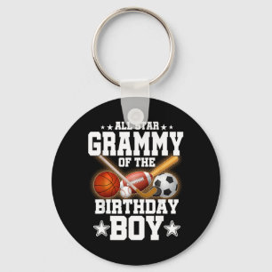 All Star Grammy Of The Birthday Boy Basball Soccer Keychain