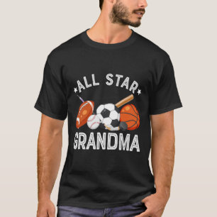 All Star Grandma Of The Birthday Boy Sketll Soccer T-Shirt