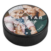 All Star Hockey Dad Happy Father's Day Photo Gift Hockey Puck (3/4)
