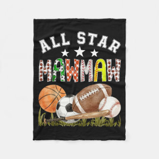 All Star Mawmaw Of The Birthday Boy Gameday Sport Fleece Blanket