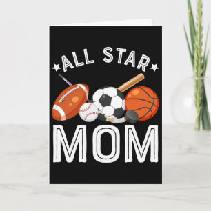 All Star Mom Of The Birthday Boy Sketll Soccer Spo Card