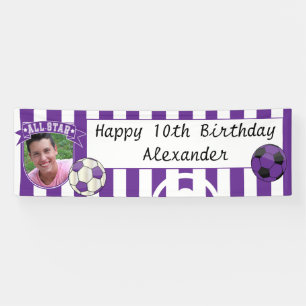 All Star Occasion Soccer Banner - Purple