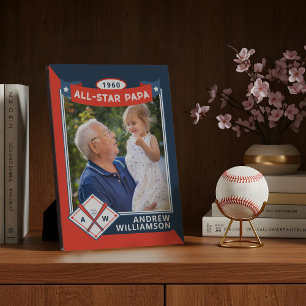 All Star Papa Custom Baseball Card Photo Keepsake Plaque