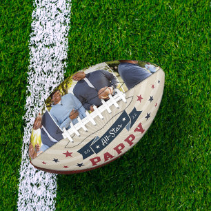 All Star Pappy   Custom Grandpa Photo Football