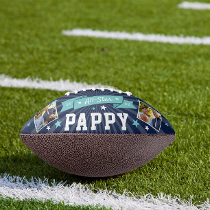 All Star Pappy Custom Grandpa Photo Football