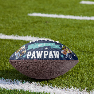 All Star Pawpaw Custom Grandpa Photo Football