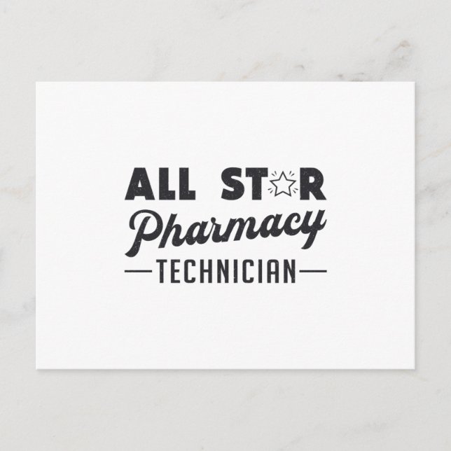 All Star Pharmacy Technician Pharmacist Medicine Postcard (Front)