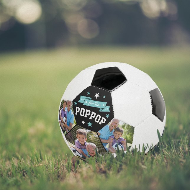 All Star Poppop | Custom Grandpa Photo Soccer Ball (Creator Uploaded)