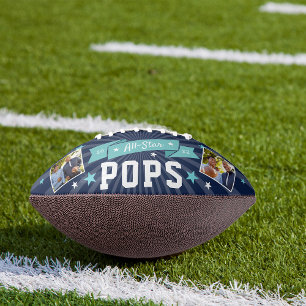 All Star Pops Custom Grandpa Photo Football