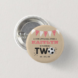 All-star Soccer Ball 2nd Birthday Party 1 Inch Round Button
