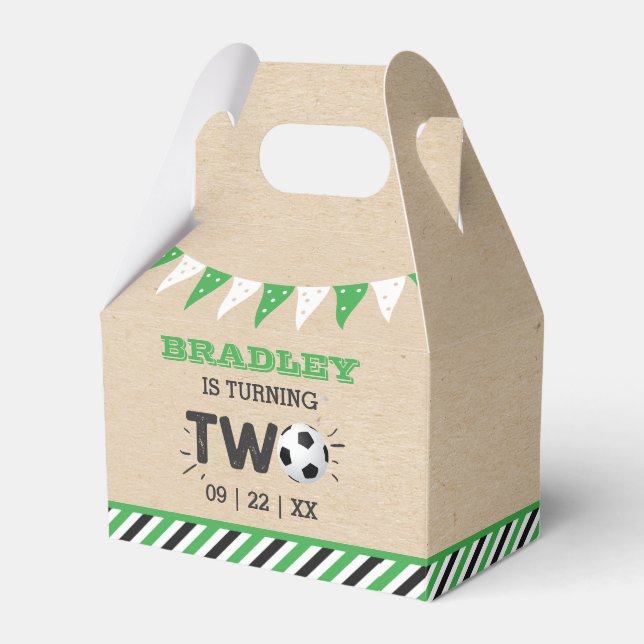 All-star Soccer Ball 2nd Birthday Party Favor Box (Front Side)