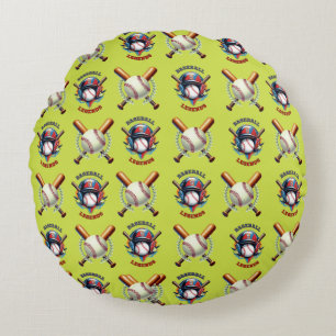 All-Star Spirit: Classic Baseball Essentials Sport Round Pillow