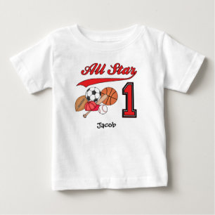 All Star Sports 1st Birthday Baby T-Shirt
