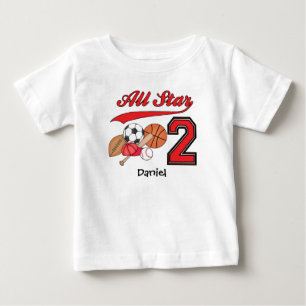 All Star Sports 2nd Birthday Baby T-Shirt