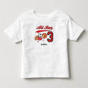 All Star Sports 3rd Birthday Toddler T-shirt