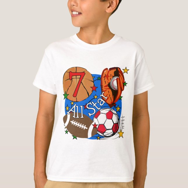 All Star Sports 7th Birthday Tshirts and Gifts (Front)
