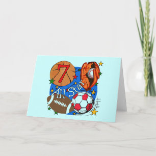 All Star Sports 7th Birthday Tshirts and Gifts Card