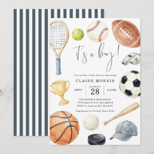 All Star Sports Baby Shower Invitation