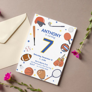 All-Star Sports Birthday Bash 2 Invitation
