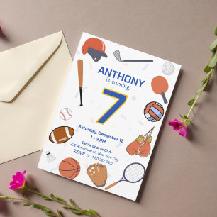 All-Star Sports Birthday Bash 3 Invitation 