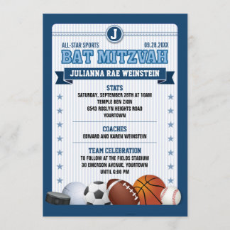 All Star Sports Blue Trading Card Bat Mitzvah