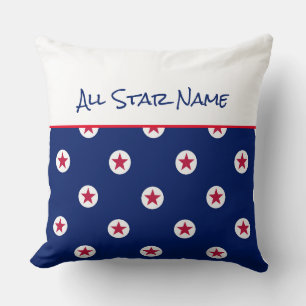 All Star Sports NAME Red White Blue Excellence Throw Pillow