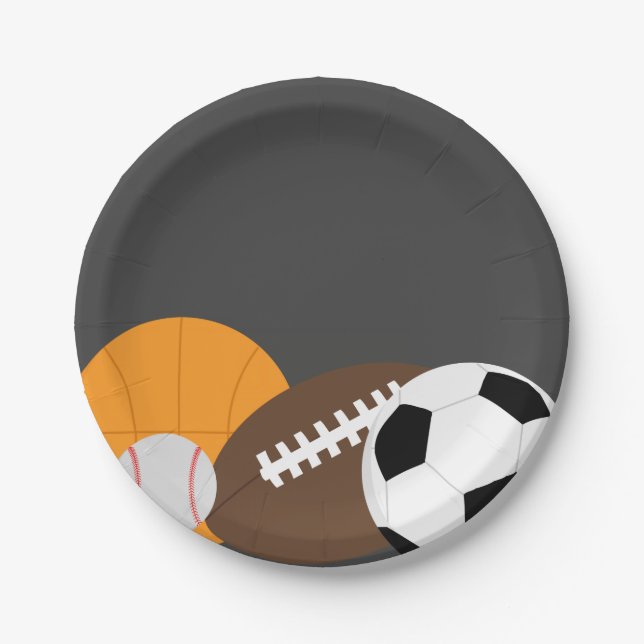 All Star Sports Party Paper Plate (Front)