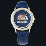 All Star Sports Watch<br><div class="desc">CLICK ON CUSTOMIZE IT! TO CHANGE BACKGROUND COLOR.
Sports themed design.</div>