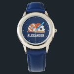 All Star Sports Watch<br><div class="desc">CLICK ON CUSTOMIZE IT! TO CHANGE BACKGROUND COLOR.
Sports themed design.</div>