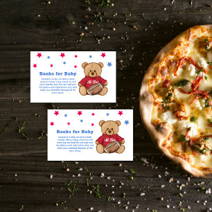 All Star Teddy Bear Football Books Baby Shower  Enclosure Card