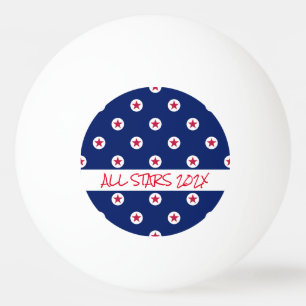ALL STARS Award YEAR Game Red White Blue Sports Ping Pong Ball