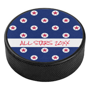 All Stars Hockey Team YEAR Red White Blue Awards Puck