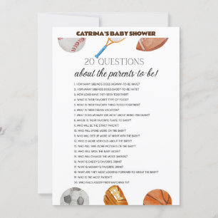 All Stars Sports Baby Shower - Editable Name, 5x7 Invitation