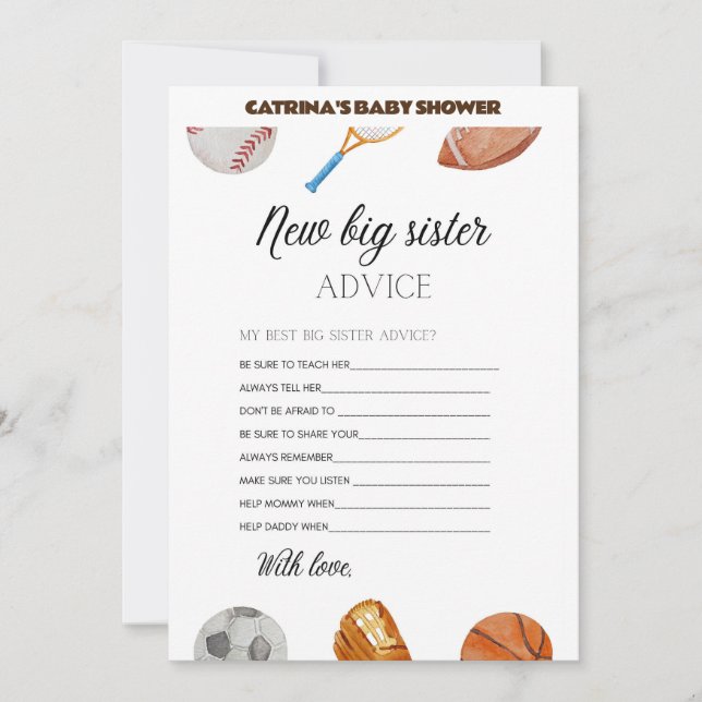 All Stars Sports Baby Shower - Editable Name, 5x7 Invitation (Front)