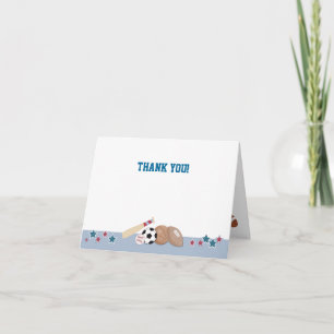 All Stars Sports Folded Thank you note Card