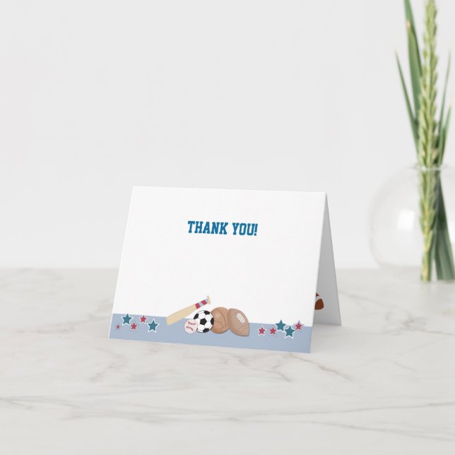 All Stars Sports Folded Thank you note Card (Front)