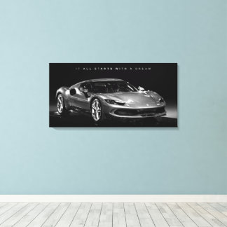 All Starts With A Dream | Motivational Luxury Car Canvas Print