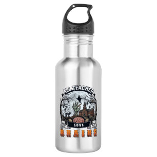 All Teacher Love Brains Halloween Zombie Hand Haun 532 Ml Water Bottle