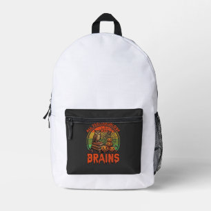 All Teachers Love Brains Halloween Pumpkins Owl Bo Printed Backpack