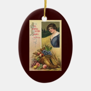 All Thanksgiving Bounty Be Thine Ceramic Ornament
