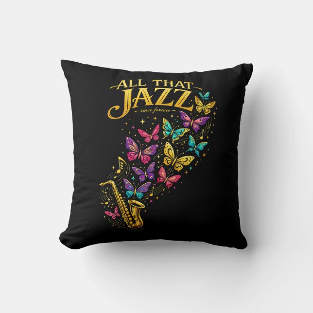 All That Jazz Throw Pillow (Front)