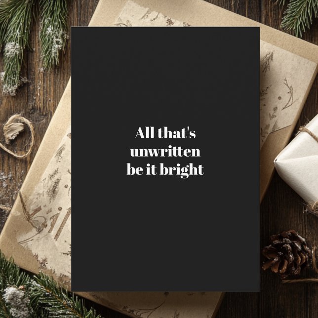 "All That's Unwritten Be It Bright Black and White Invitation (Creator Uploaded)