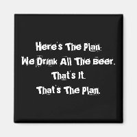 All The Beer Funny 2 Inch Square Magnet