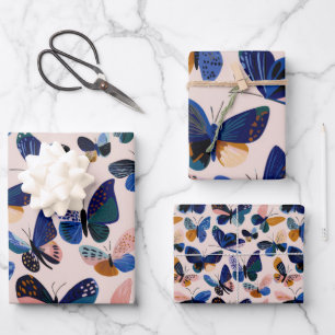 All the butterflies wrapping paper sheet