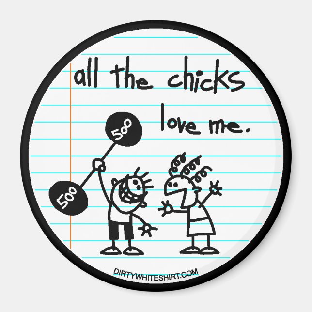 All the chicks love me. magnet (Front)