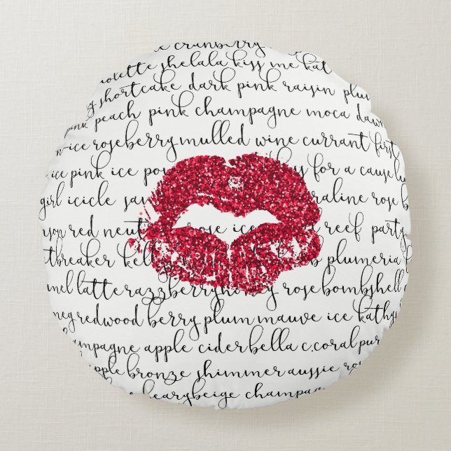 All the Colours Lipstick Throw Pillow (Front)